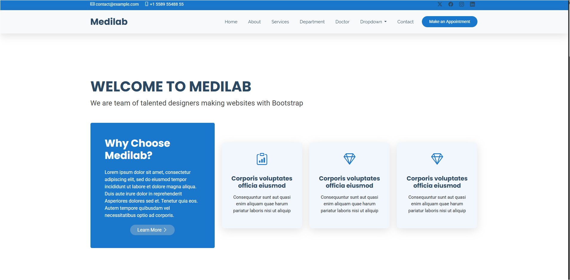 MediLab dashboard overview