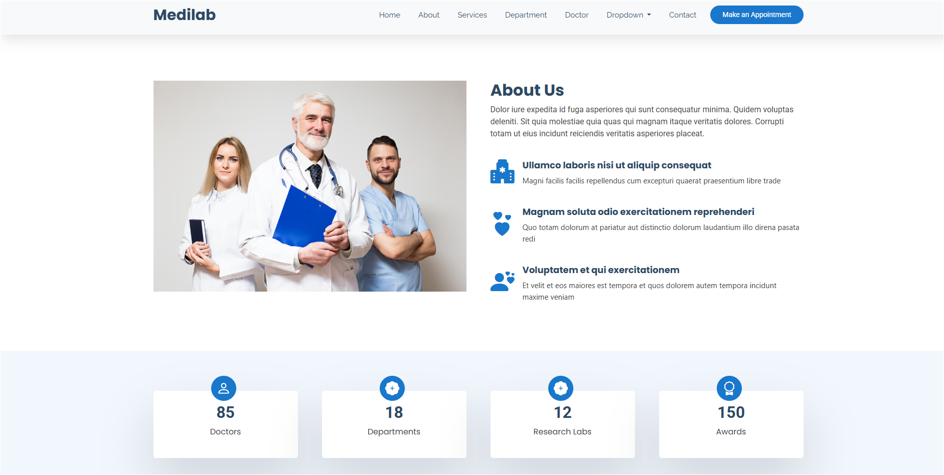 MediLab dashboard overview