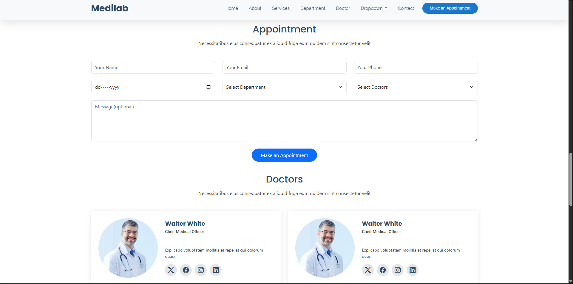 MediLab dashboard overview